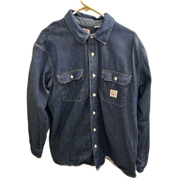 Levi's Workwear Men Long Sleeve Classic Relaxed Fit Worker Shirt  Blue XL - Picture 1 of 15